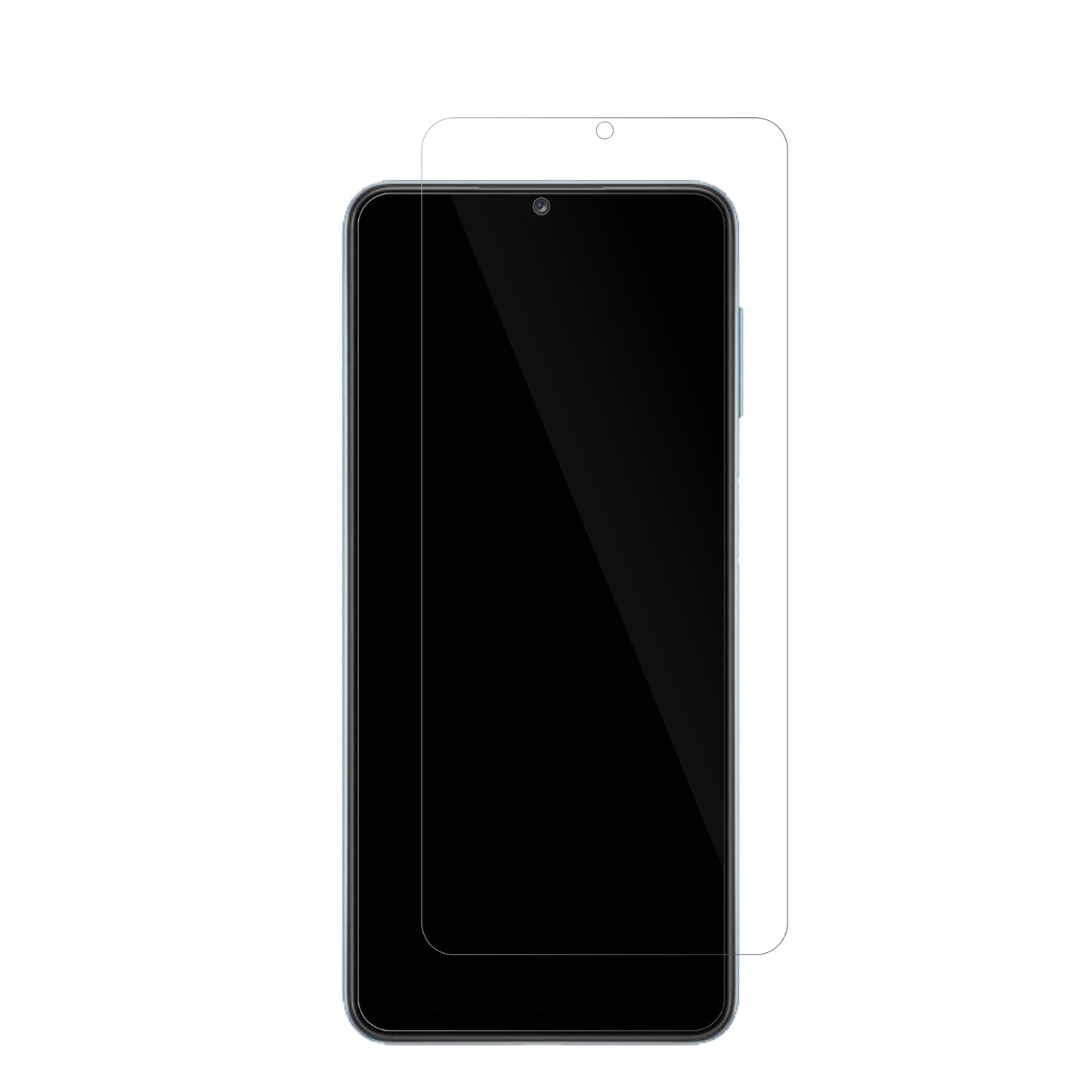 SamsungGalaxy M32 5G mit aufgebrachter dipos Displayschutzfolie, glasklare Darstellung ohne Einschränkungen