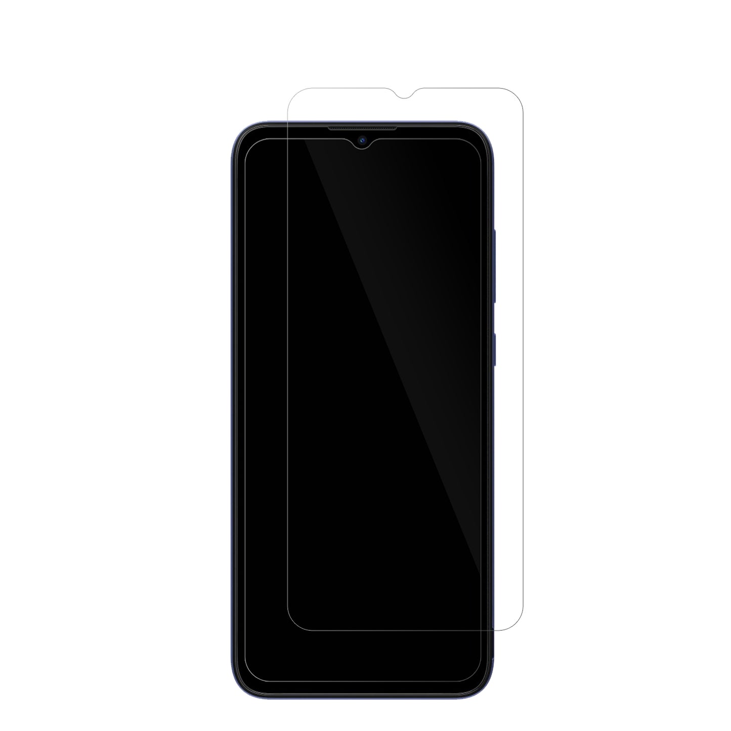 NokiaC21 mit aufgebrachter dipos Displayschutzfolie, glasklare Darstellung ohne Einschränkungen