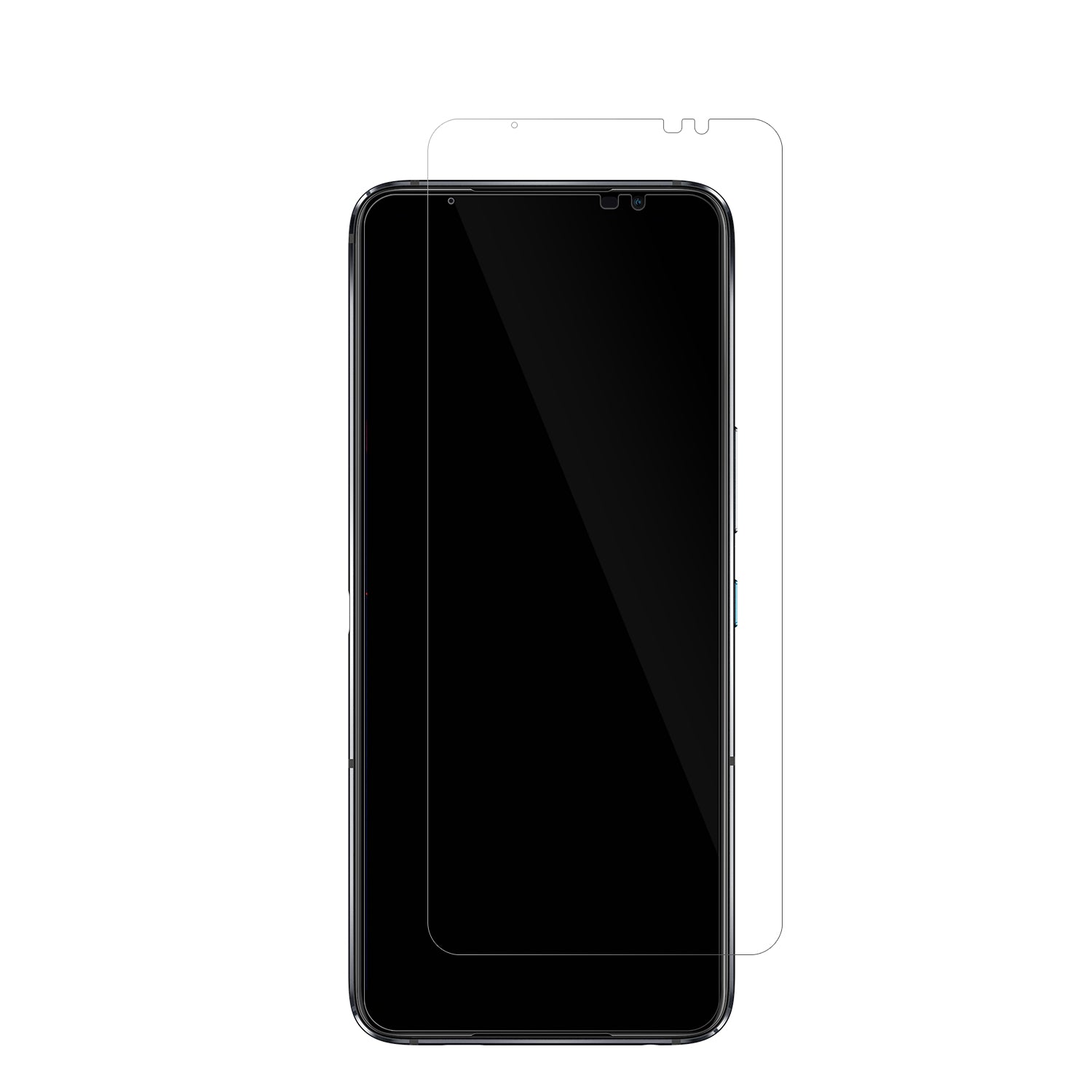 AsusROG Phone 6 mit aufgebrachter dipos Displayschutzfolie, glasklare Darstellung ohne Einschränkungen