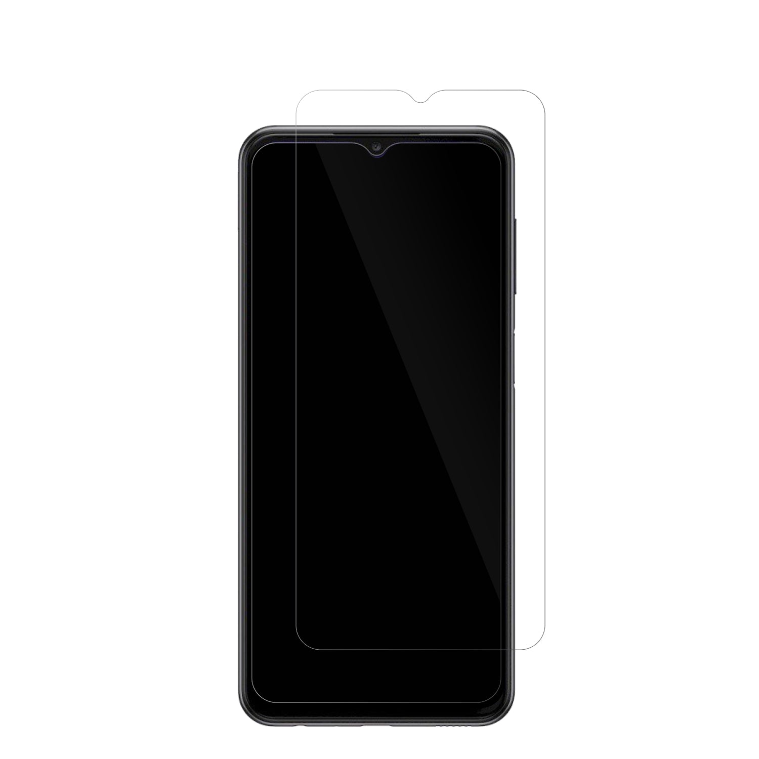 SamsungGalaxy A23 mit aufgebrachter dipos Displayschutzfolie, glasklare Darstellung ohne Einschränkungen