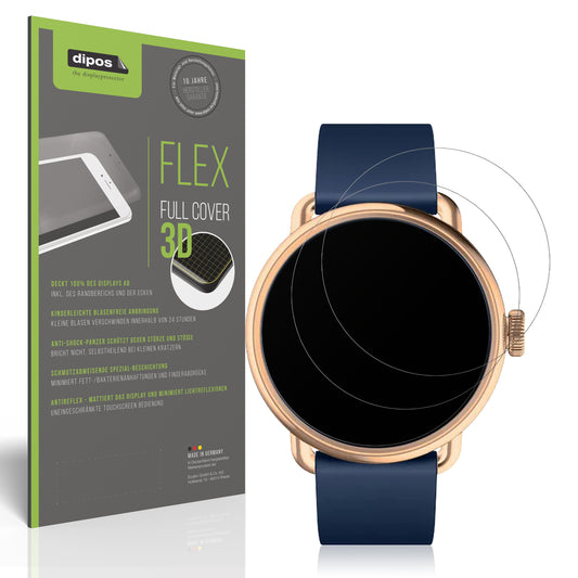 2x Full Cover Schutzfolie matt für Withings Scanwatch 2 42mm