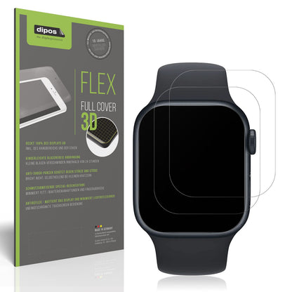 2x Full Cover Schutzfolie matt für Apple Watch Series 8 45mm