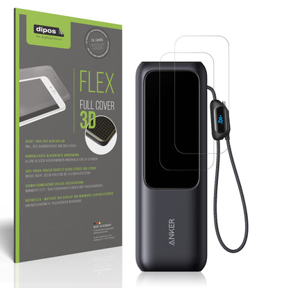 2x Full Cover Schutzfolie matt für Anker A1695 Laptop Powerbank