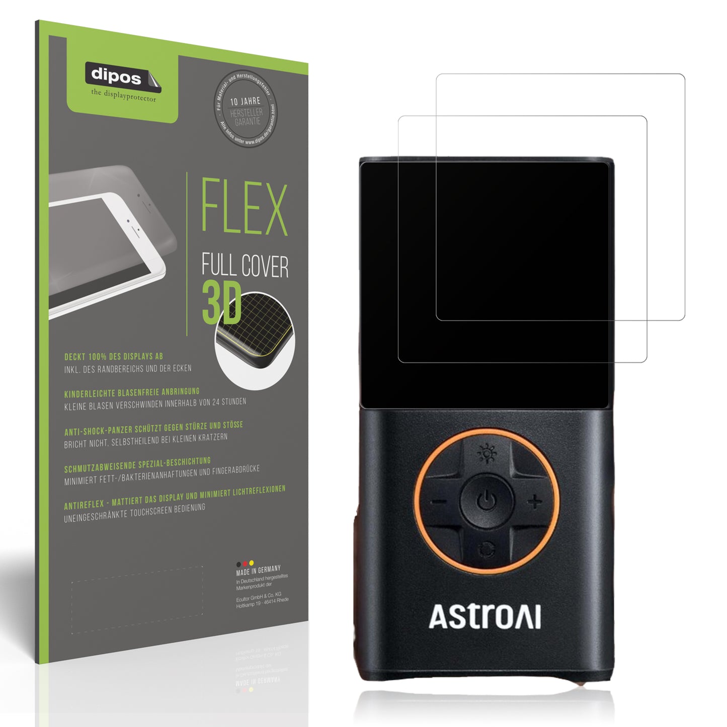 2x Full Cover Schutzfolie matt für AstroAi Kabellose Luftpumpe