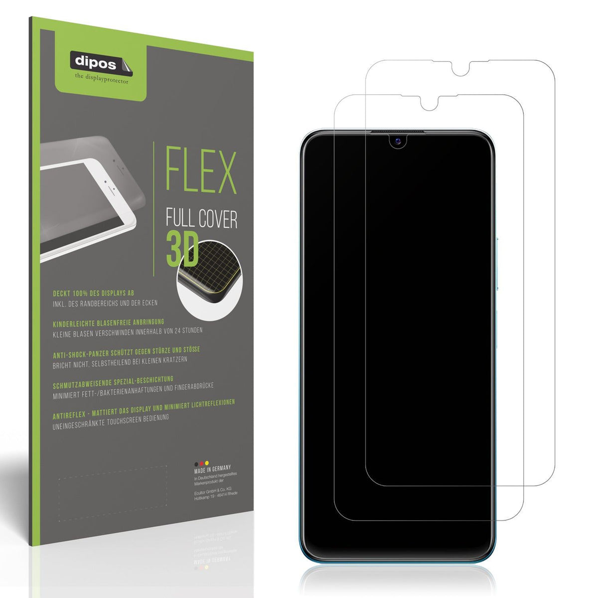 2x Full Cover Schutzfolie matt für Vivo Y15c