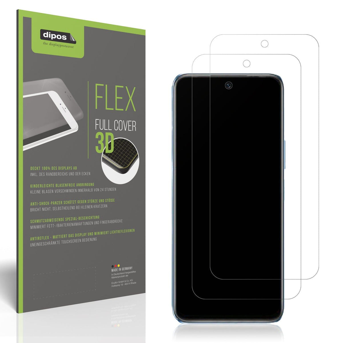 2x Full Cover Schutzfolie matt für Infinix Hot 20S