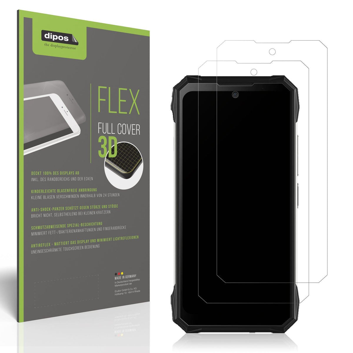 2x Full Cover Schutzfolie matt für Doogee S89 Pro