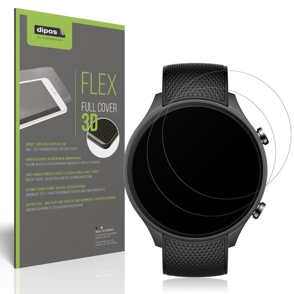 2x Full Cover Schutzfolie matt für OnePlus Watch 2