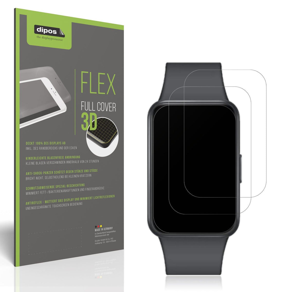 2x Full Cover Schutzfolie matt für Samsung Galaxy Fit 3