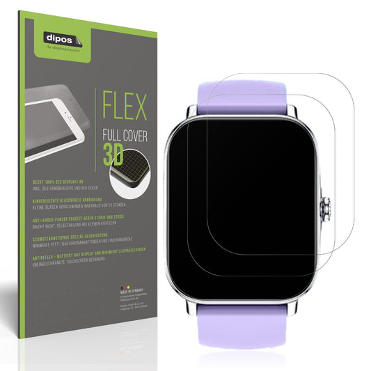 2x Full Cover Schutzfolie matt für Zhizhi Smartwatch P90 1.85 Zoll