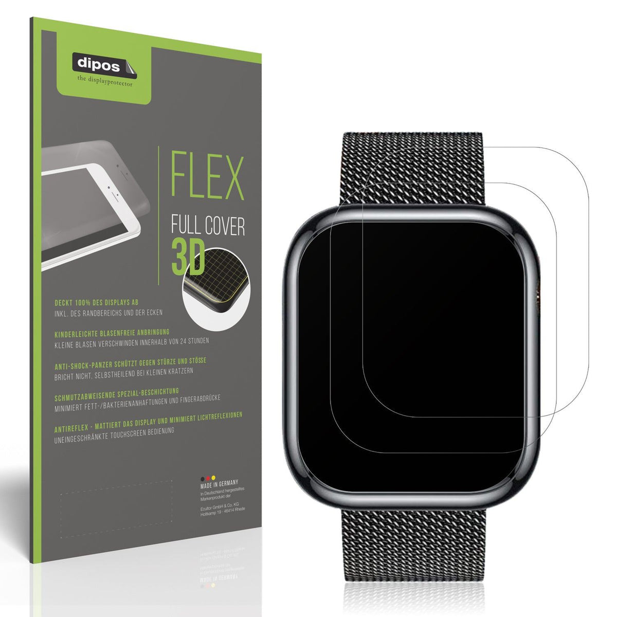 2x Full Cover Schutzfolie matt für Ruxingx 1.47 Zoll Smartwatch