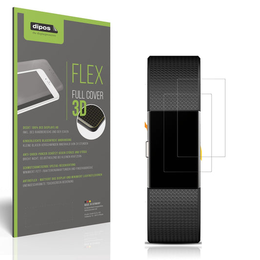 2x Full Cover Schutzfolie matt für Fitbit Charge 2