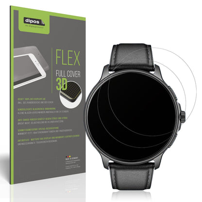 2x Full Cover Schutzfolie matt für Smartwatch 28.5mm durchmesser