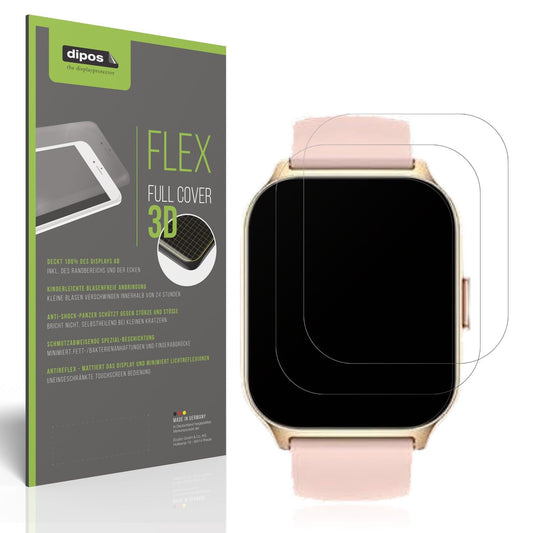 2x Full Cover Schutzfolie matt für Blackview W10 Smartwatch 1.69 Zoll