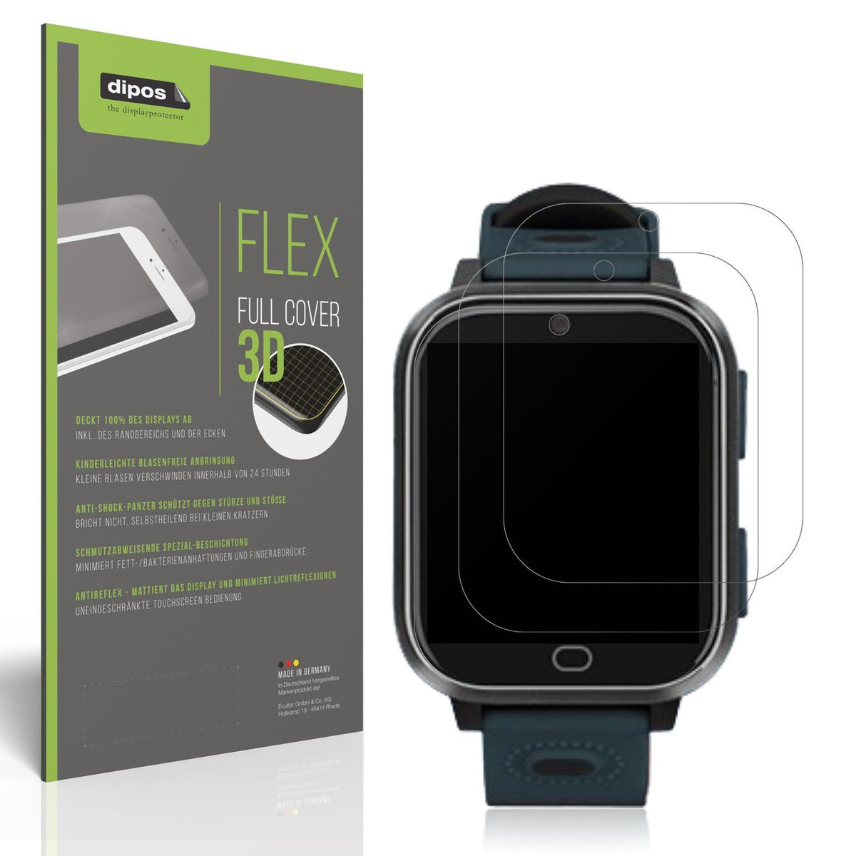 2x Full Cover Schutzfolie matt für Noctiluxia K18FH Kinder Smartwatch