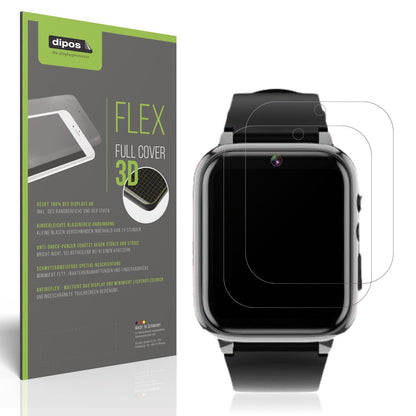 2x Full Cover Schutzfolie matt für Winnes 24A08001 Smartwatch