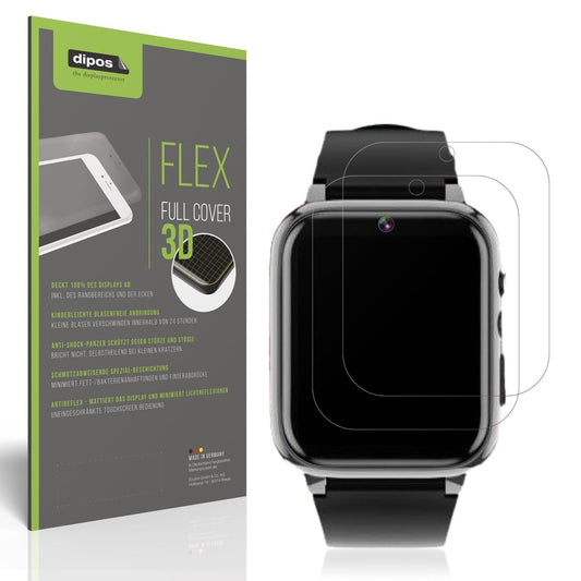 2x Full Cover Schutzfolie matt für Winnes 24A08001 Smartwatch
