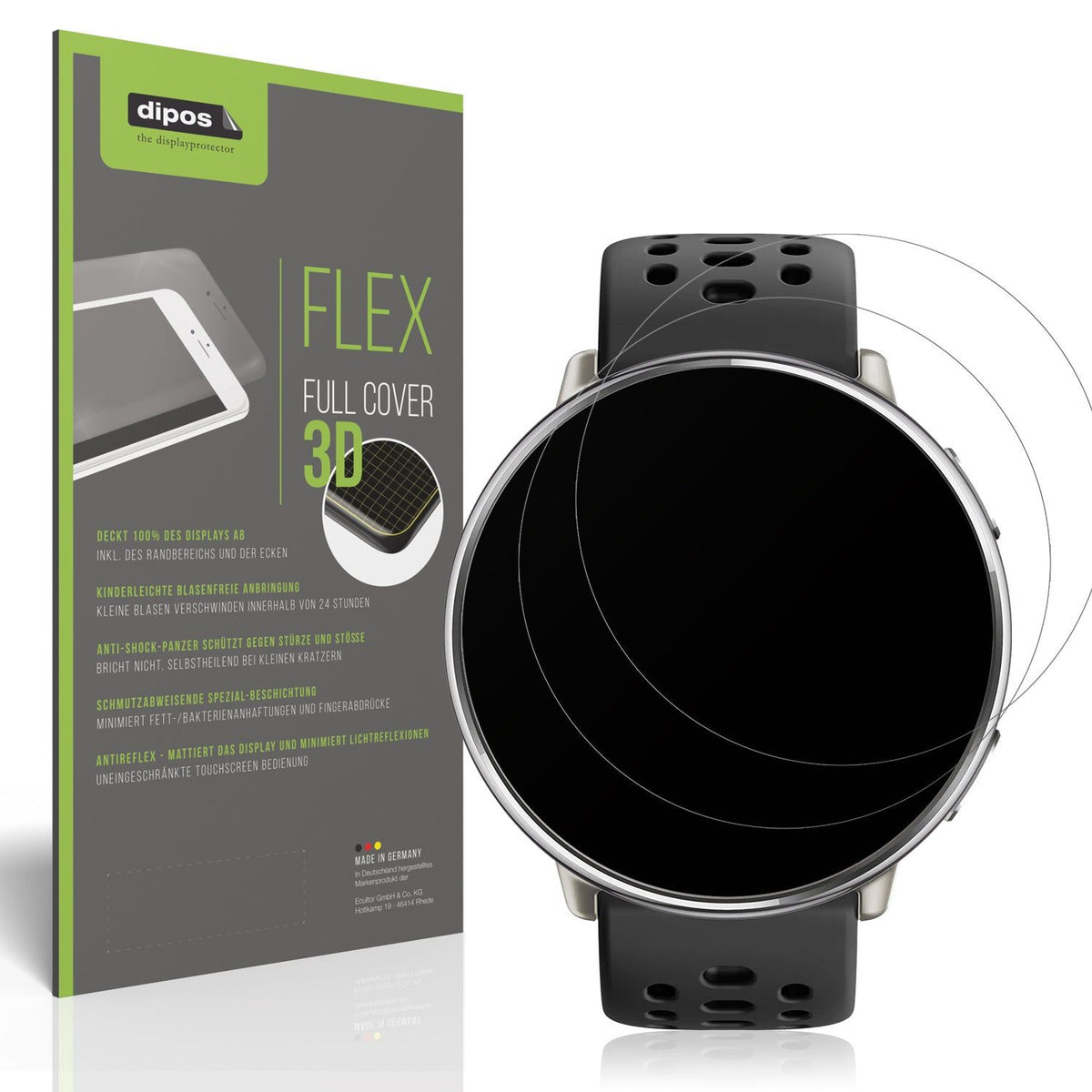 2x Full Cover Schutzfolie matt für Amazfit Active 2
