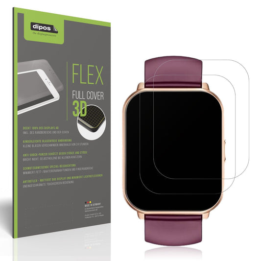 2x Full Cover Schutzfolie matt für HUAKUA 1.85 Zoll Smartwatch