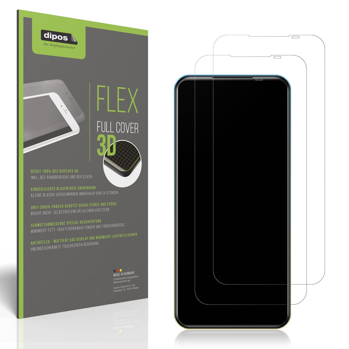 2x Full Cover Schutzfolie matt für Mobicel R9 Pro