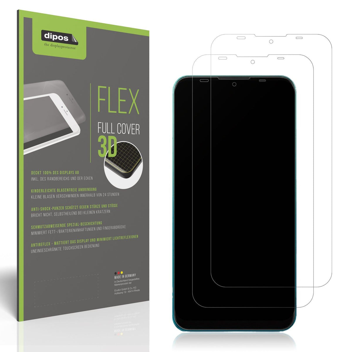 2x Full Cover Schutzfolie matt für Mobicel Legend Pro