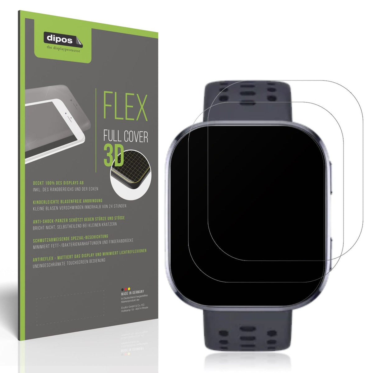 2x Full Cover Schutzfolie matt für Huami Amazfit Bip 6