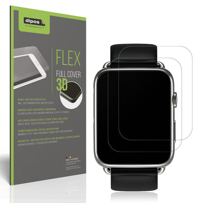 2x Full Cover Schutzfolie matt für Smartwatch DM20 1.88 Zoll