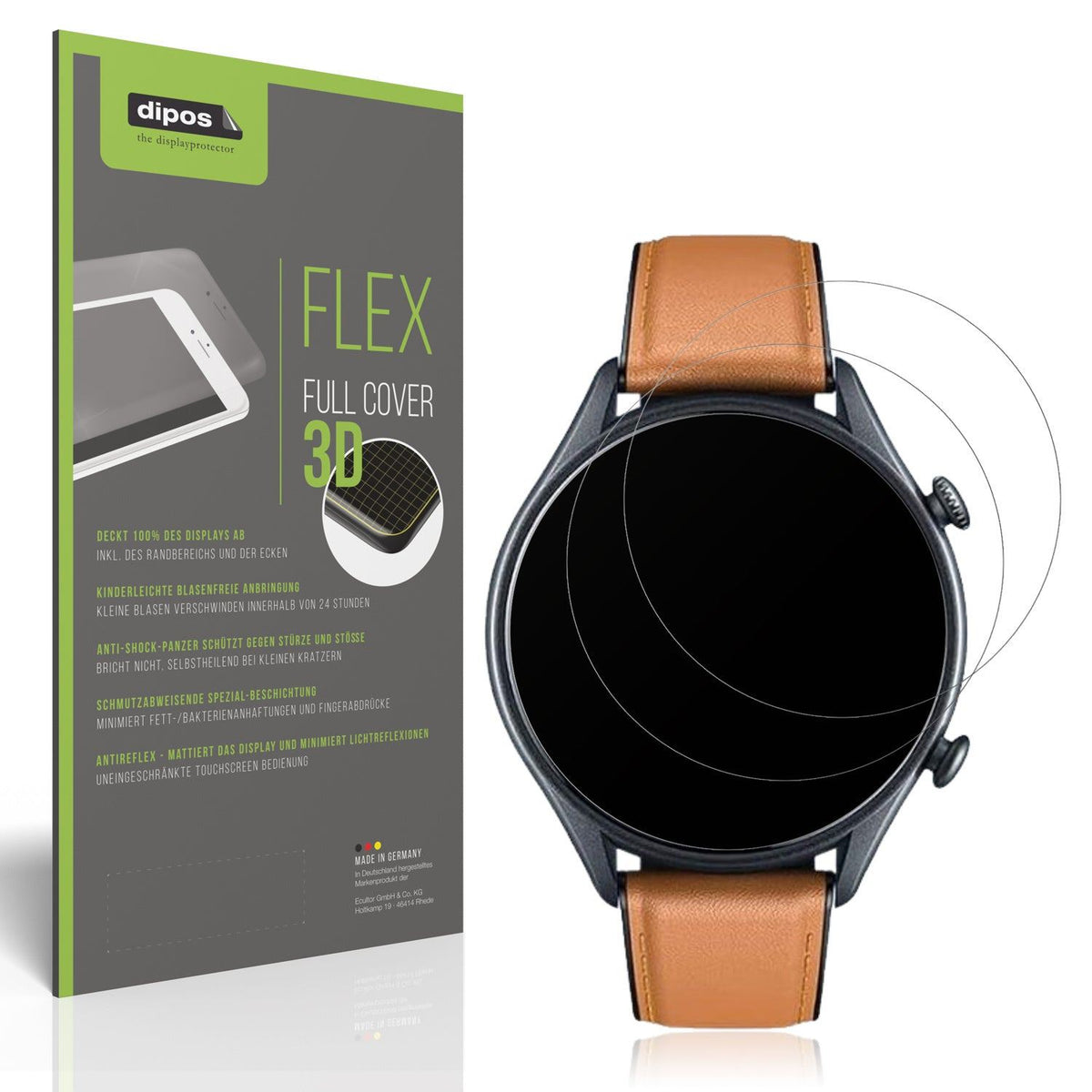 2x Full Cover Schutzfolie matt für Motsfit Smartwatch 1.56 Zoll