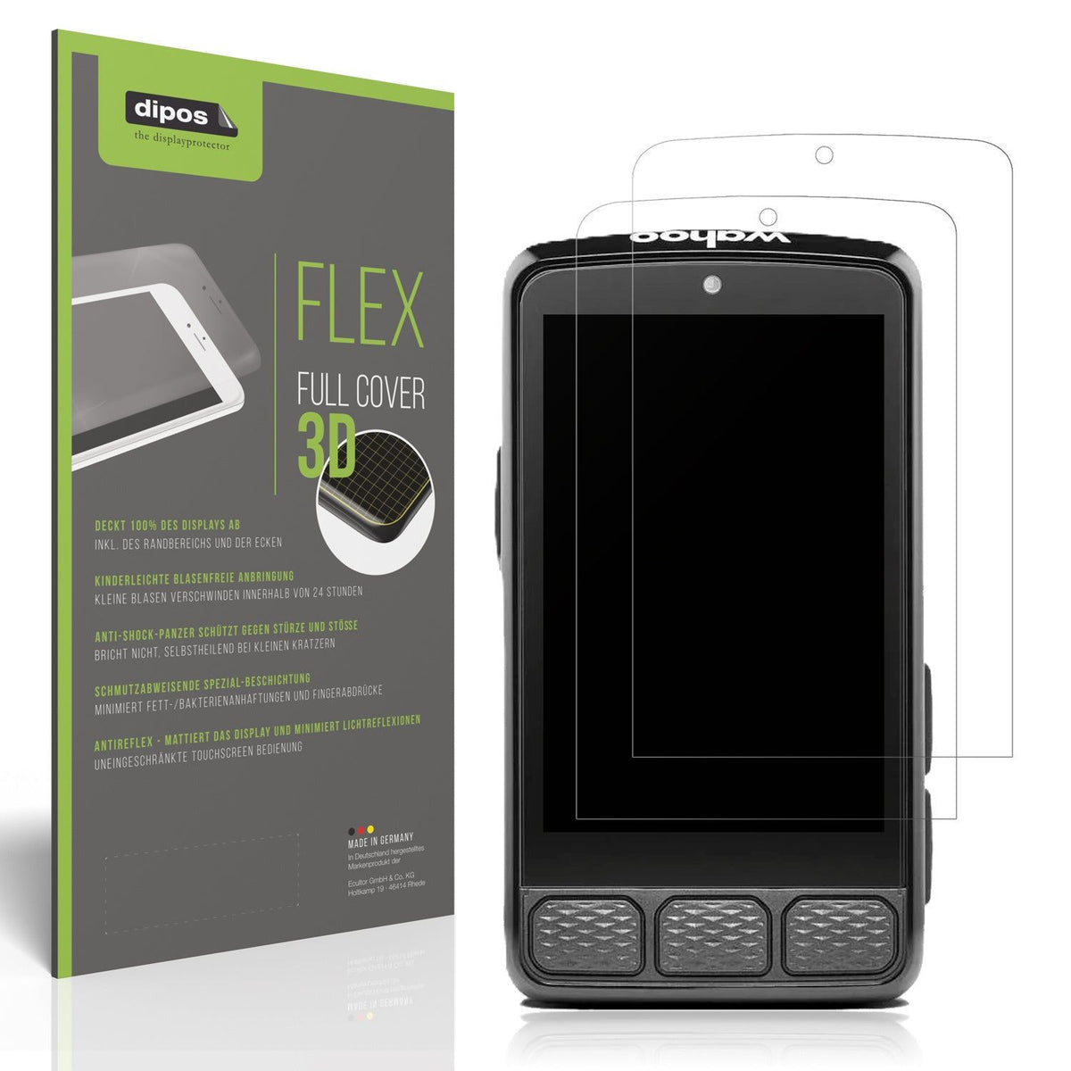 2x Full Cover Schutzfolie matt für Wahoo Elemnt Roam V3