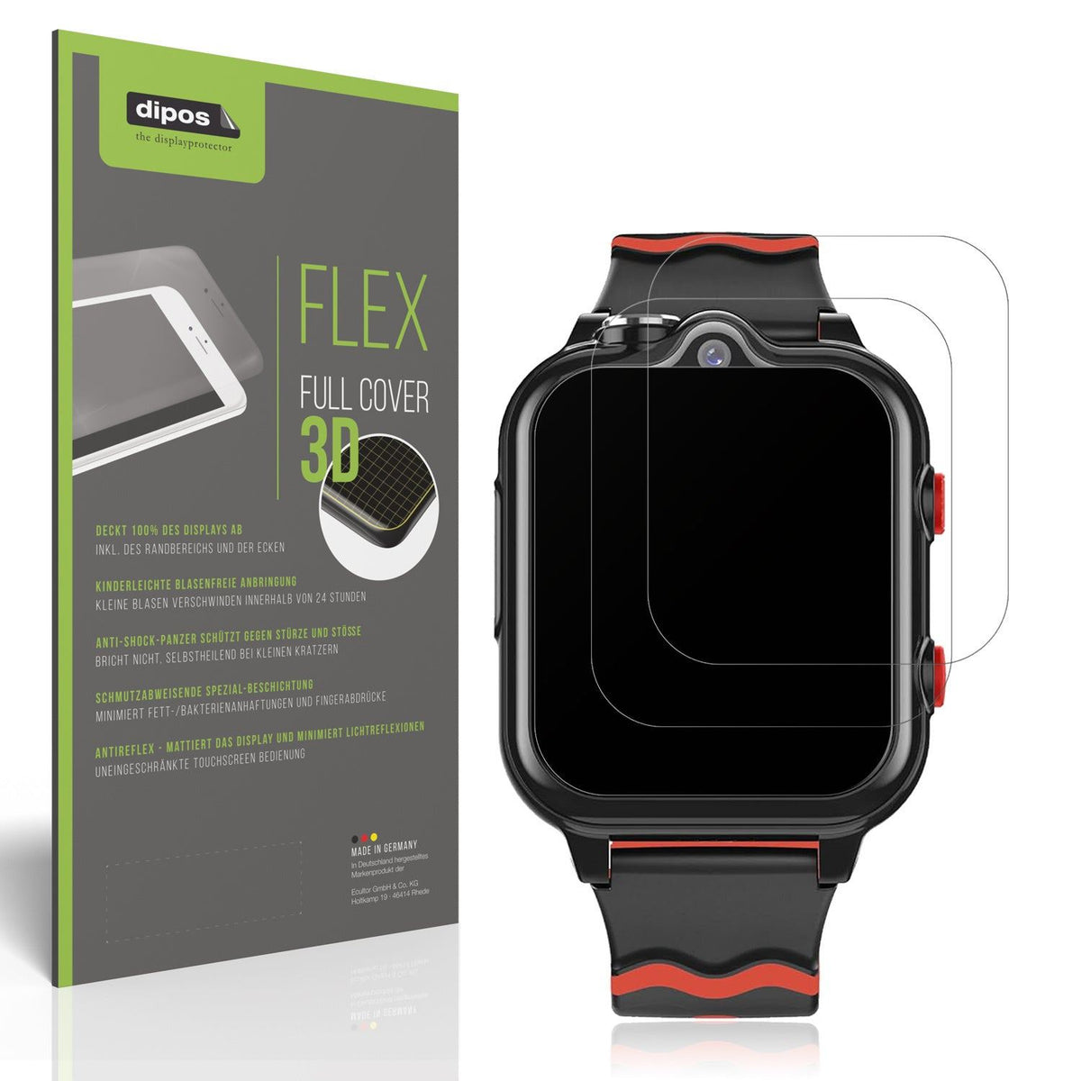 2x Full Cover Schutzfolie matt für Krostming Kids Smartwatch GPS 4G