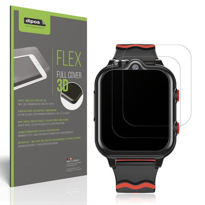 2x Full Cover Schutzfolie matt für Krostming Kids Smartwatch GPS 4G