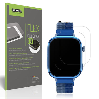 2x Full Cover Schutzfolie matt für Sanorum T40 4G Smartwatch