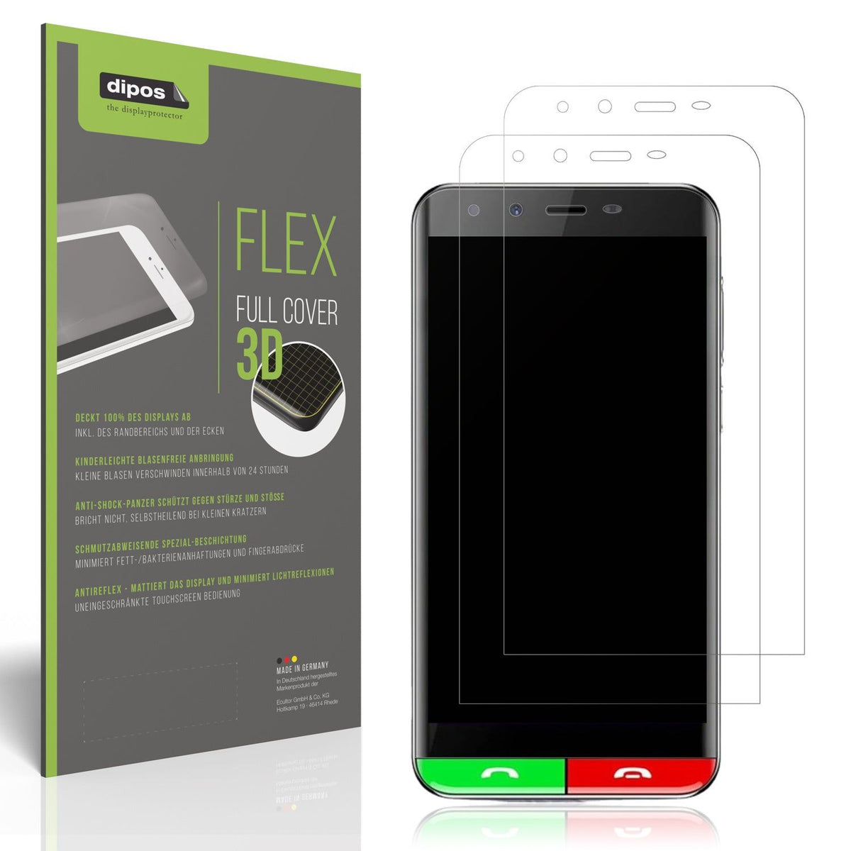 2x Full Cover Schutzfolie matt für Artfone Smart 500