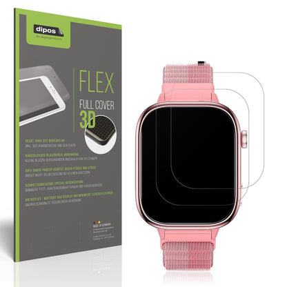 2x Full Cover Schutzfolie matt für JoJoego Smartwatch Kinder
