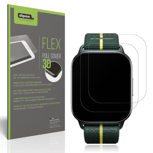 2x Full Cover Schutzfolie matt für Motorola Moto Watch Fit 1.9 Zoll