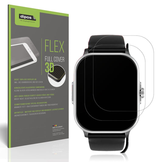 2x Full Cover Schutzfolie matt für YYKY Smartwatch 1.72 Zoll