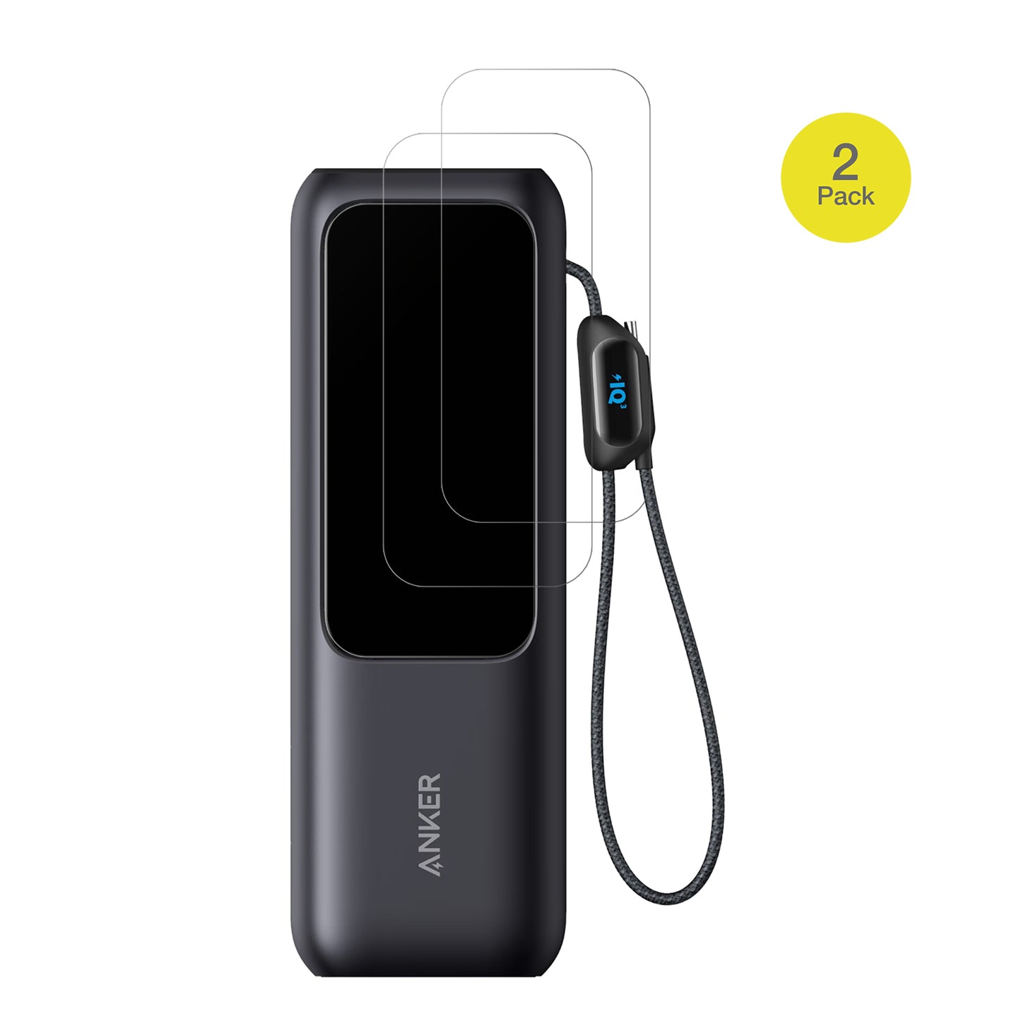 2x Full Cover Schutzfolie matt für Anker A1695 Laptop Powerbank