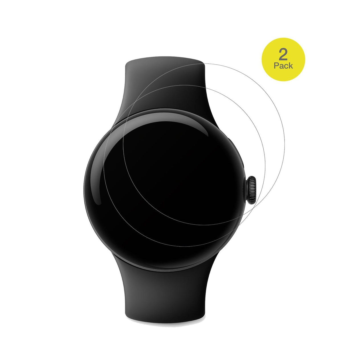 2x Full Cover Schutzfolie matt für Google Pixel Watch 1