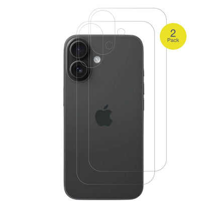 2x Full Cover Schutzfolie matt für Apple iPhone 16 Rückseite