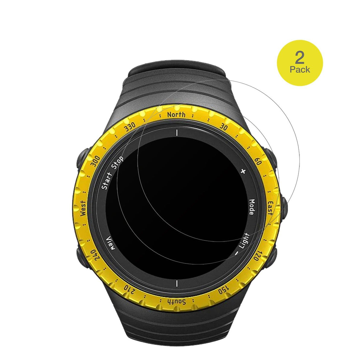 2x Full Cover Schutzfolie matt für Suunto Core Black Yellow