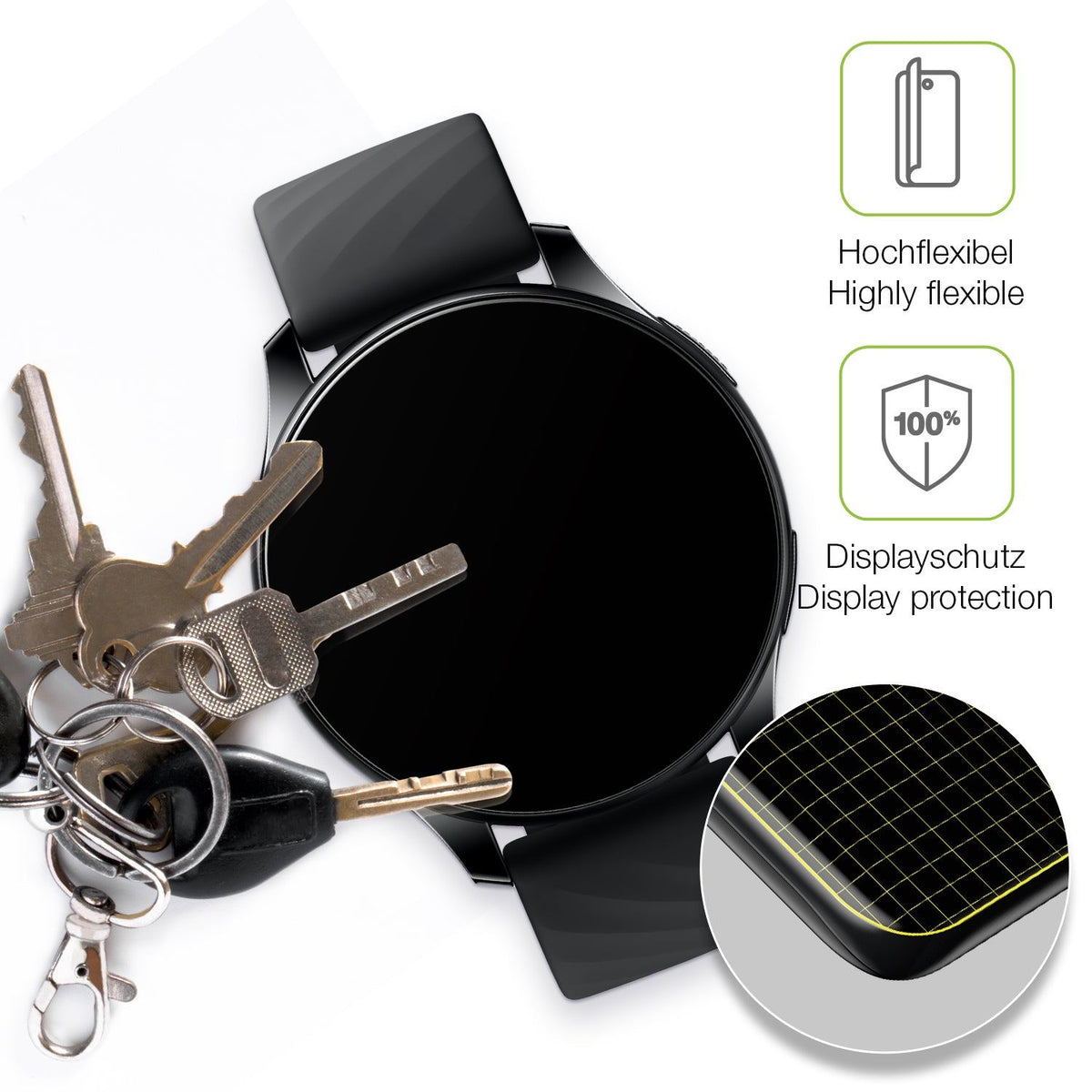 2x Full Cover Schutzfolie matt für OnePlus Nord Smartwatch