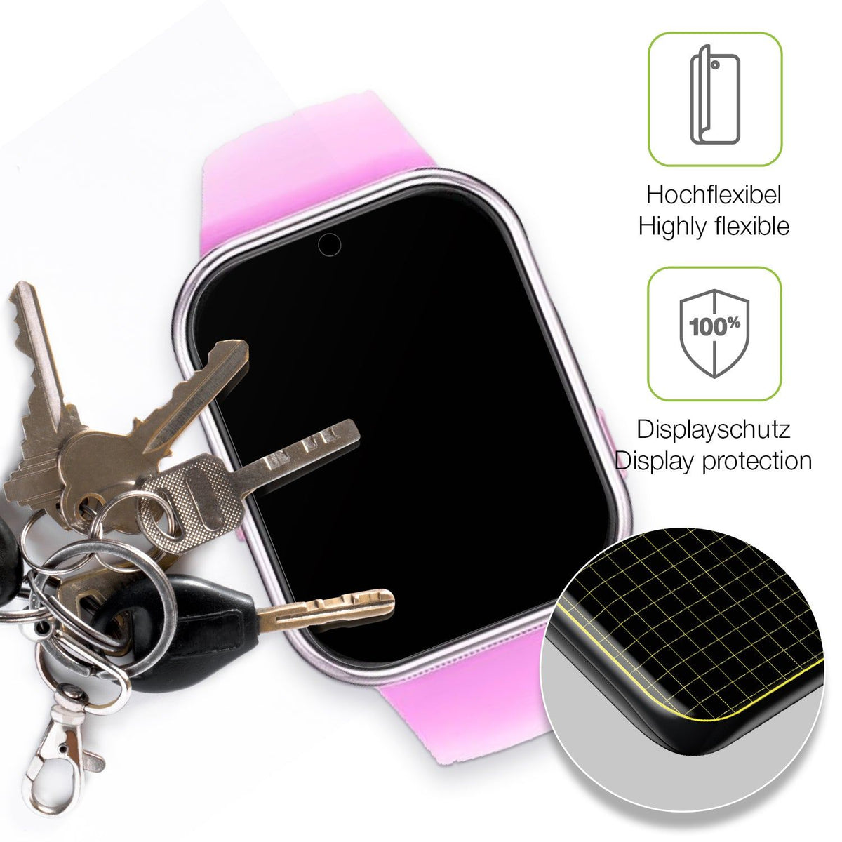 2x Full Cover Schutzfolie matt für Igreeman Kinder Smartwatch