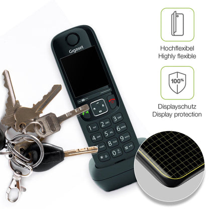 2x Full Cover Schutzfolie matt für Gigaset AS690 DECT Telefon
