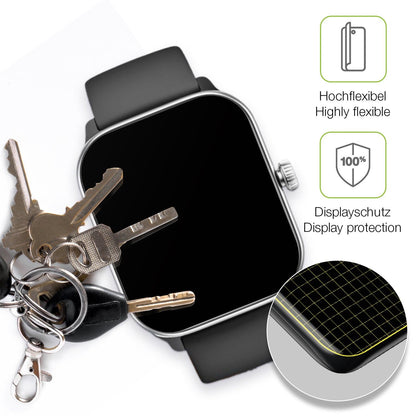 2x Full Cover Schutzfolie matt für Beafon 102 Smartwatch 1.83 Zoll
