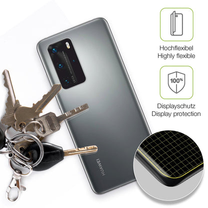 2x Full Cover Schutzfolie matt für Huawei P40 Pro Rückseite