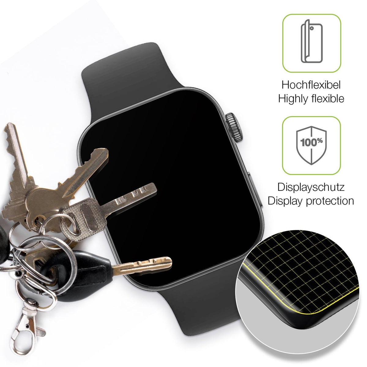 2x Full Cover Schutzfolie matt für Huawei Watch Fit 4