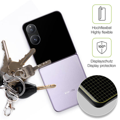 2x Full Cover Schutzfolie matt für Xiaomi Mix Flip 2 Außenseite