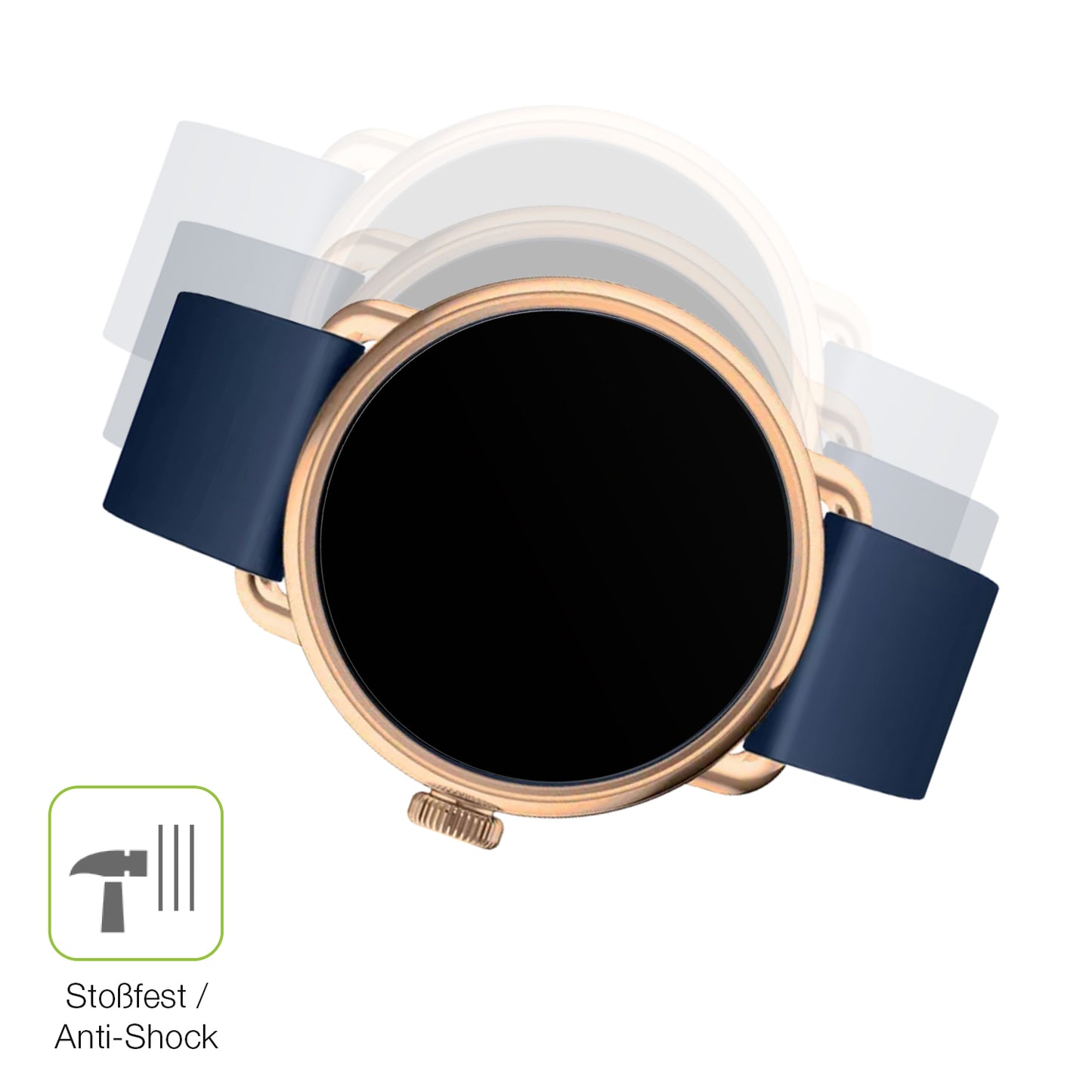 2x Full Cover Schutzfolie matt für Withings Scanwatch 2 42mm