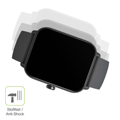 Schutz gegen Kratzer auf dem Fitpolo IDW19 Smartwatch Glas durch Schlüssel, Stöße gegen die Tischkante oder Stürze