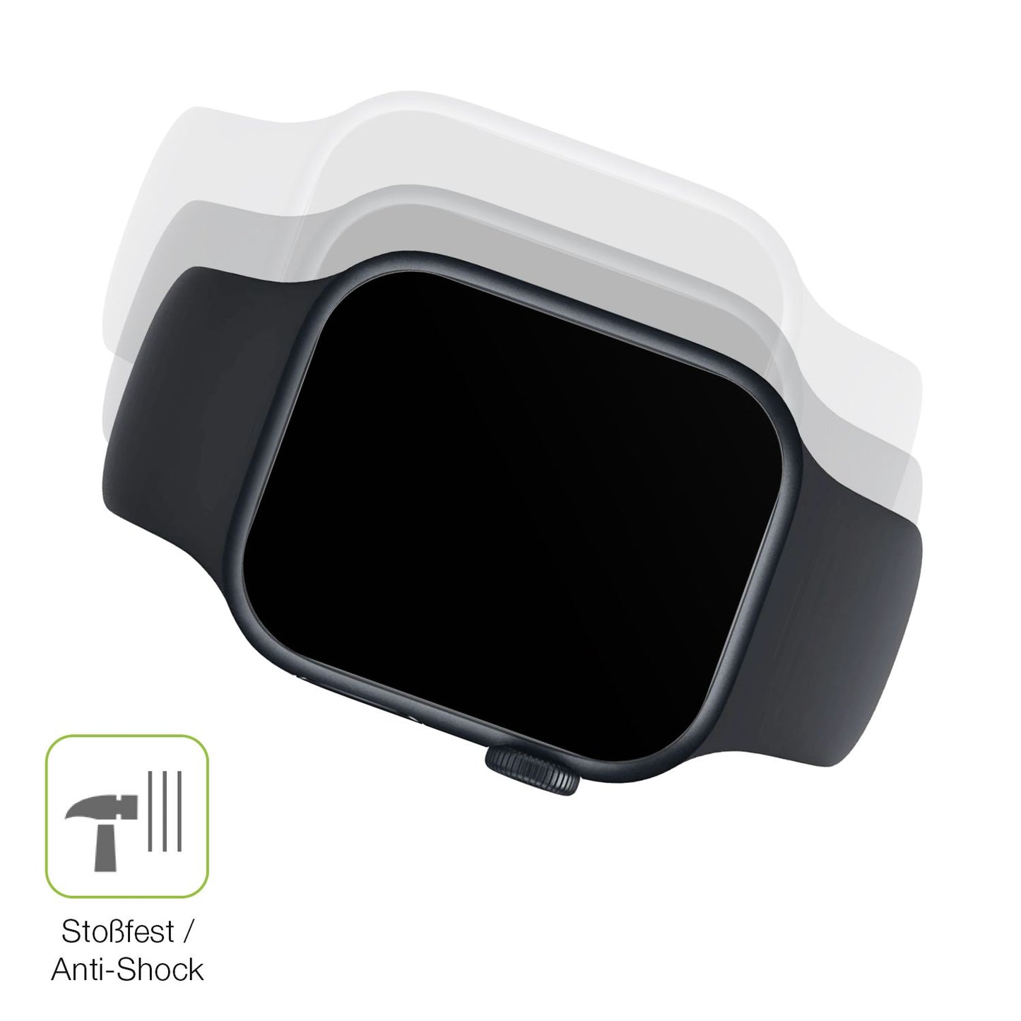 2x Full Cover Schutzfolie matt für Apple Watch Series 8 45mm